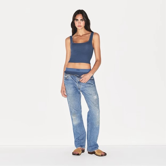 SKIMS Cotton Rib Tank in Color Harbor; Size S - Picture 3 of 6